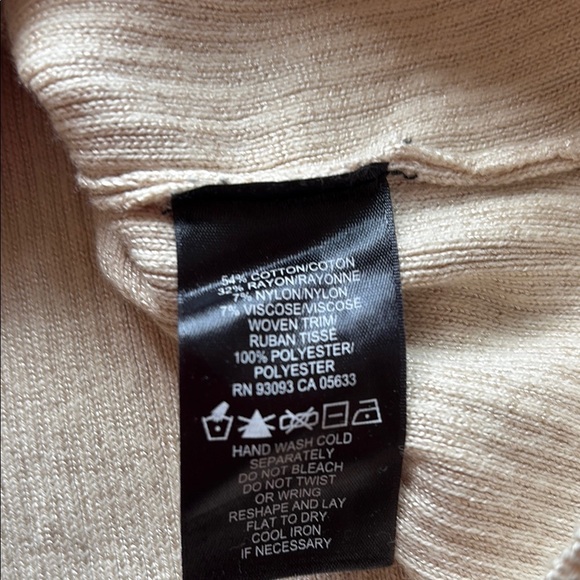 NIC+ZOE Cream and Brown ribbed Cardigan with quilted accents size M - Picture 5 of 5